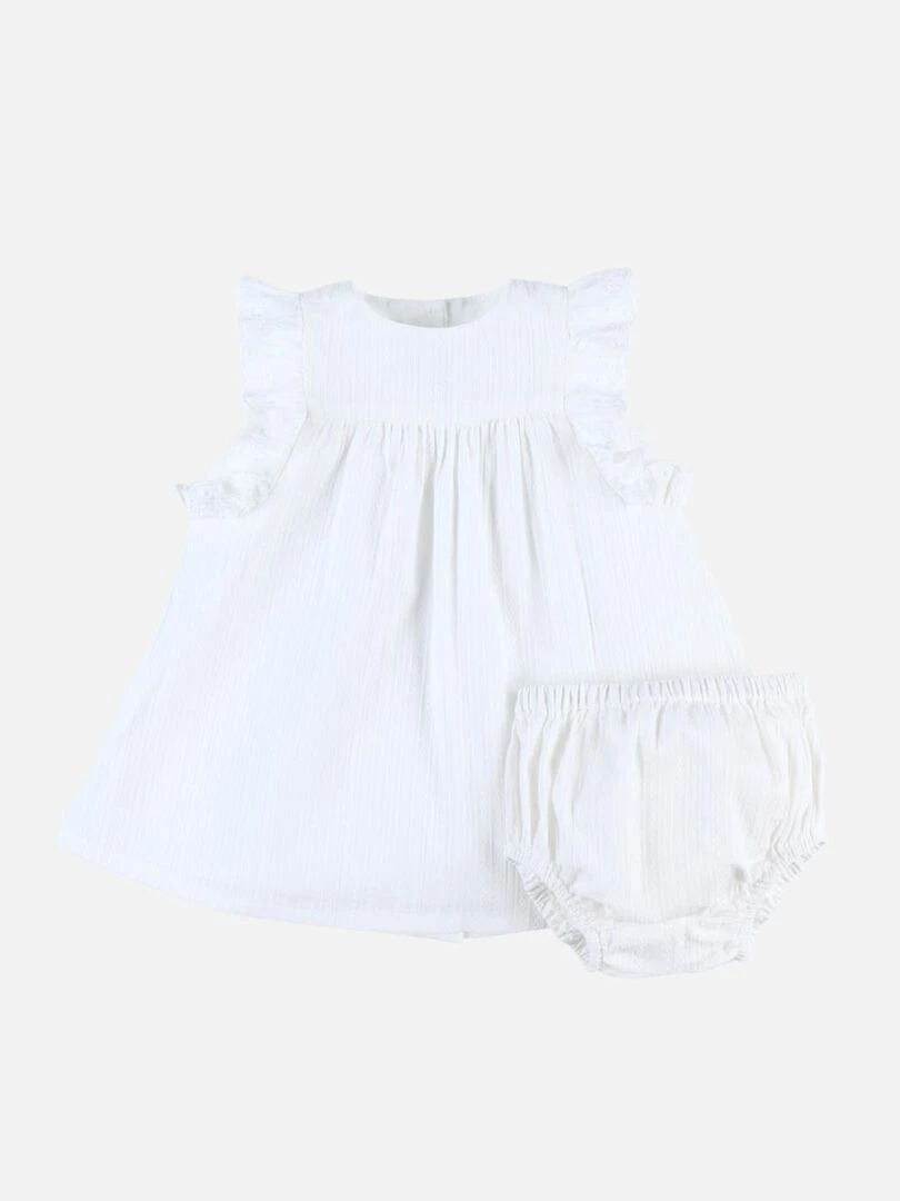 Set cérémonie robe + bloomer Noukie's Blanc