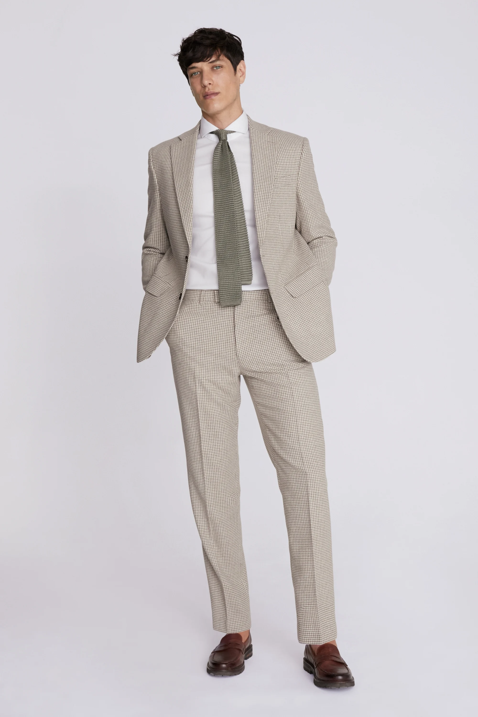 Italian Slim Fit Grey Check Jacket    Buy Online at Moss