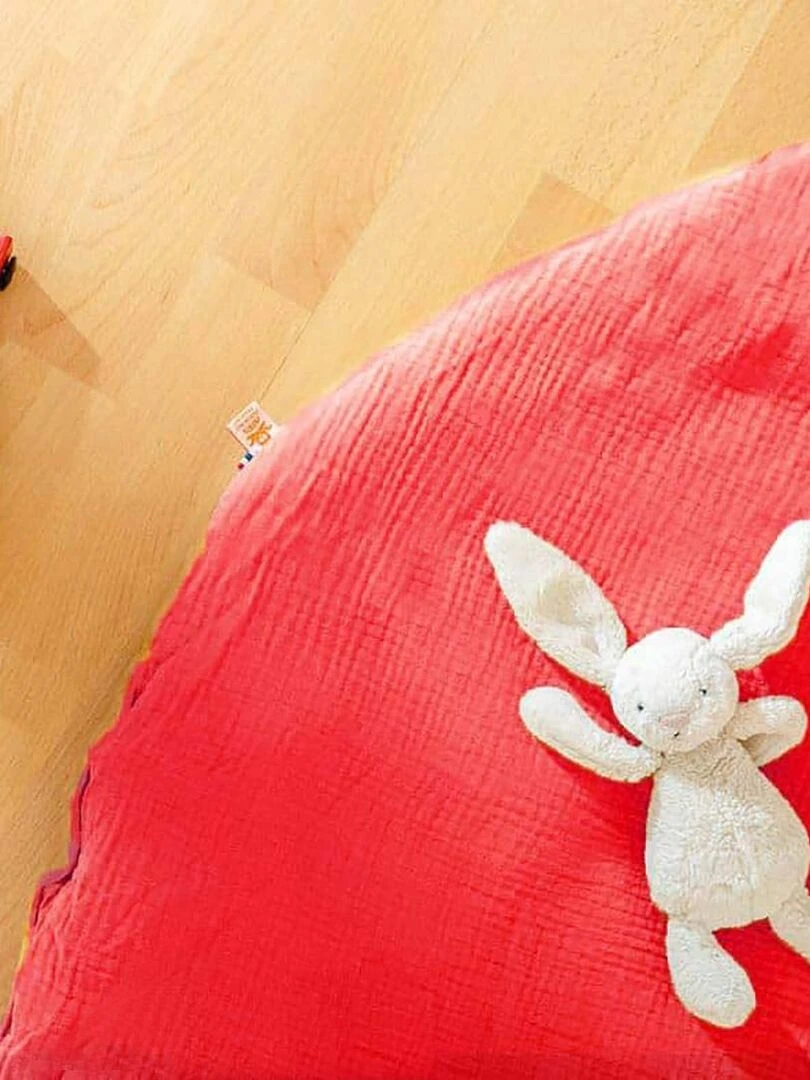 Tapis d'Eveil Havane en Coton Bio Fraise   Rouge