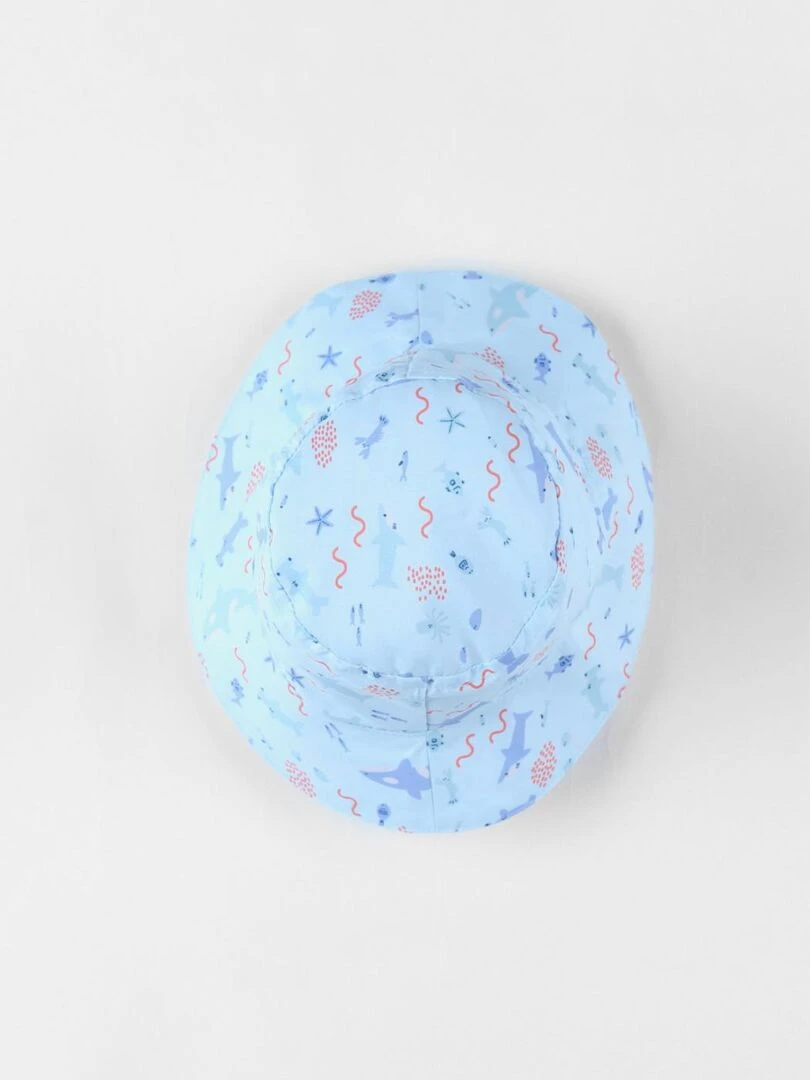 Chapeau réversible à imprimés animalier Archimède Bleu