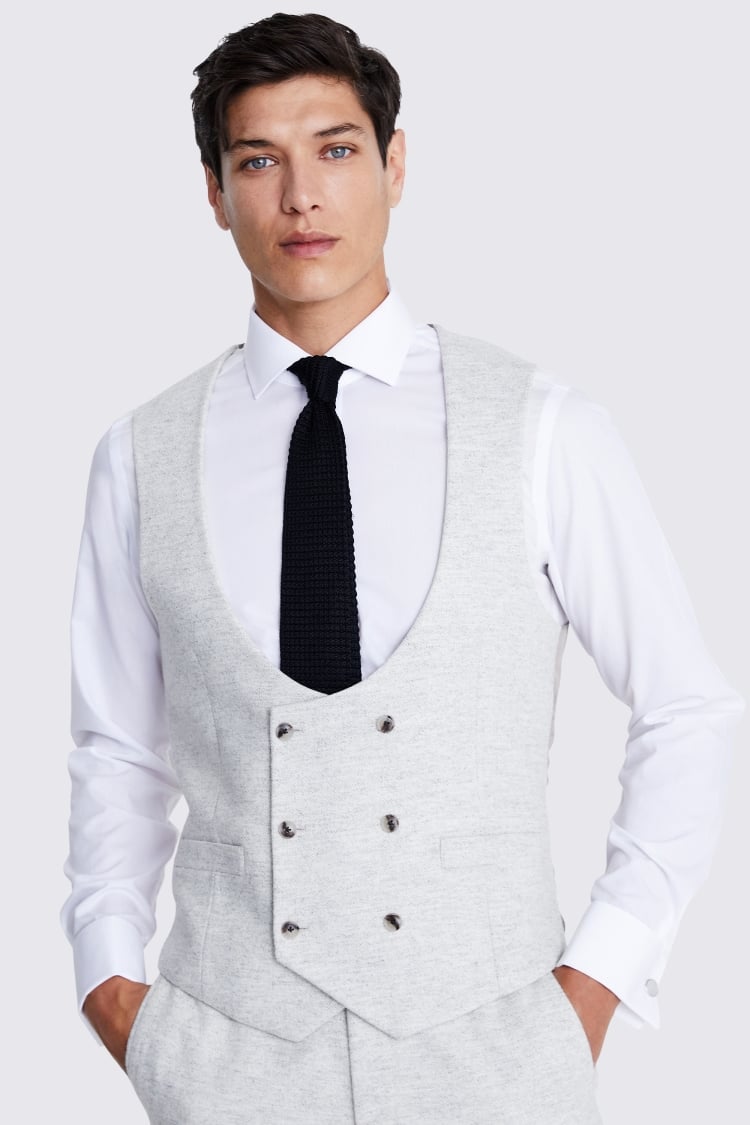 Tailored Fit Light Grey Donegal Waistcoat Buy Online at Moss
