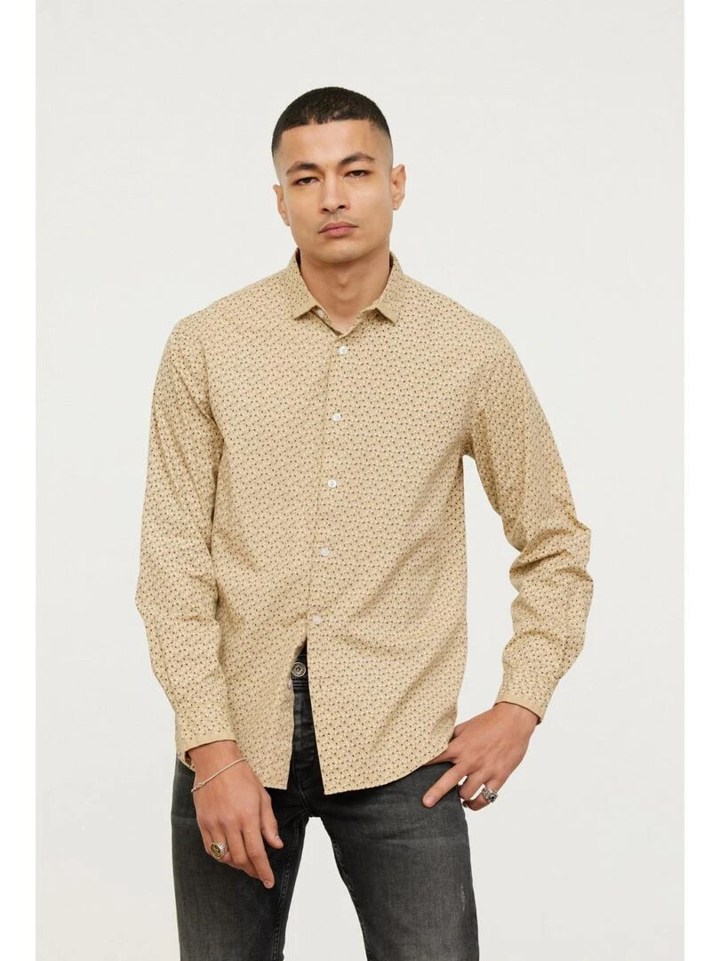 Lee Cooper   Chemise manches longues coton regular DUOMO   Beige argile