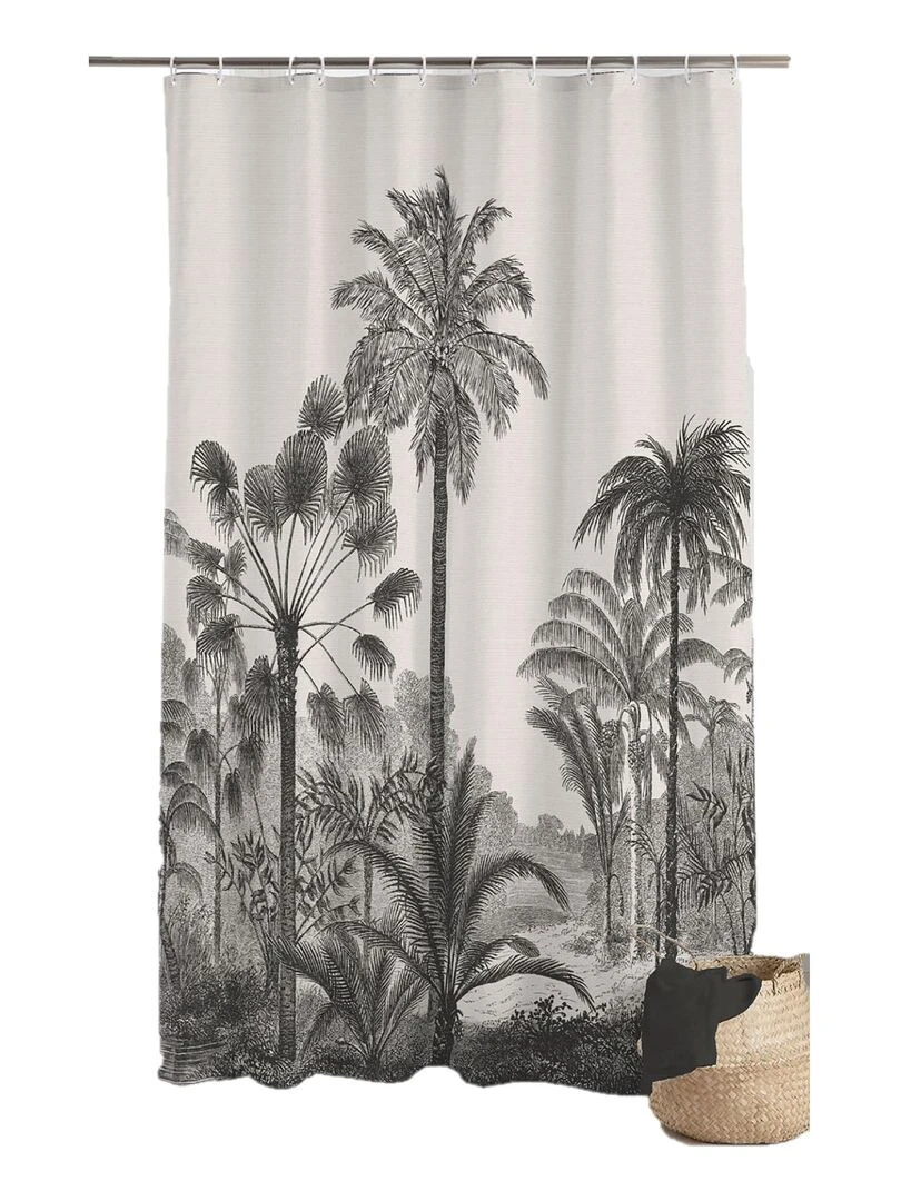 Rideau de douche Palmiers Cocoty Gris