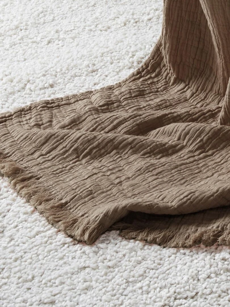 Dessus de lit gaze de coton   Marron chocolat