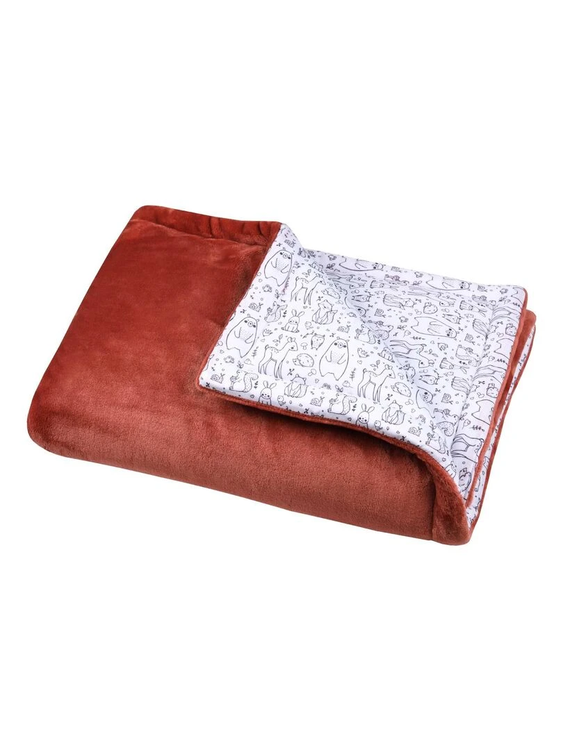 Couverture en flanelle et coton imprimé Rouge