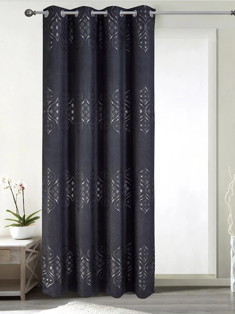 Rideau obscurcissant à motifs brillants Noir