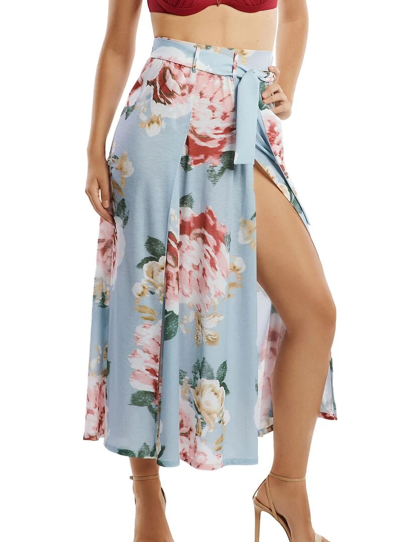 Jupe longue estivale Hawaii Gris