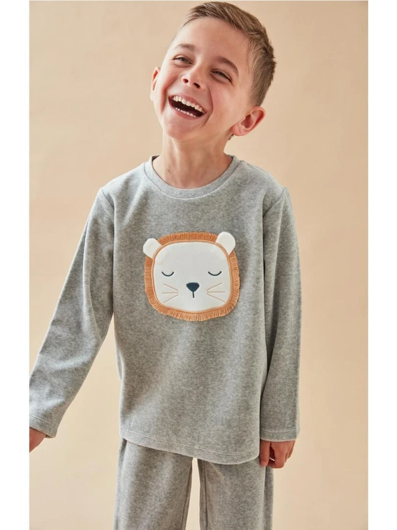 Pyjama 2 pièces Babou en velours  chiné   Noukie's   Gris