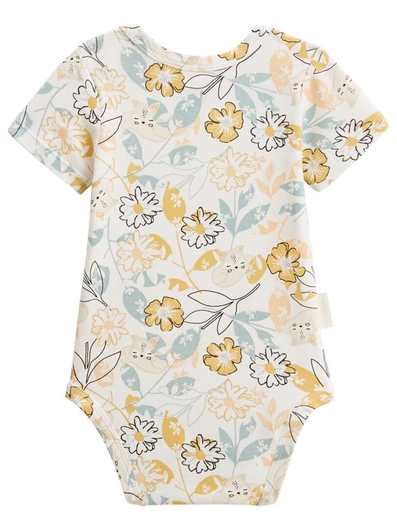 Lot de 2 bodies bébé manches courtes Capucine   Ecru