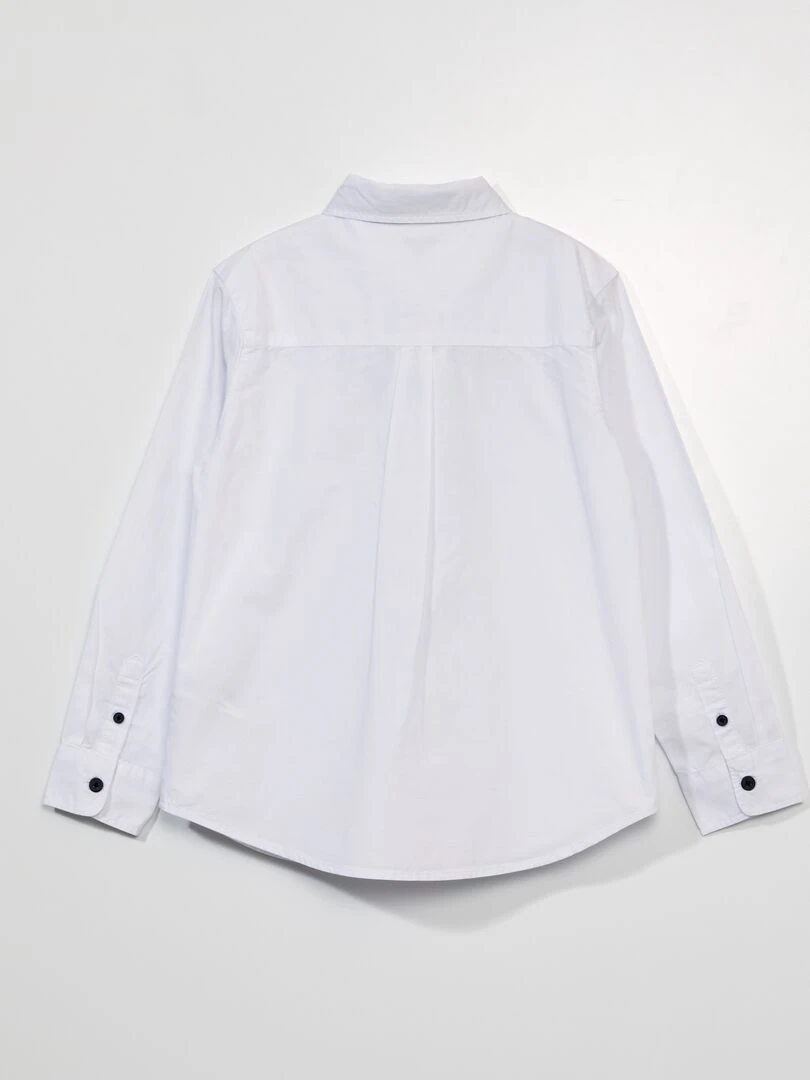 Chemise en popeline + cravate   Blanc/noir