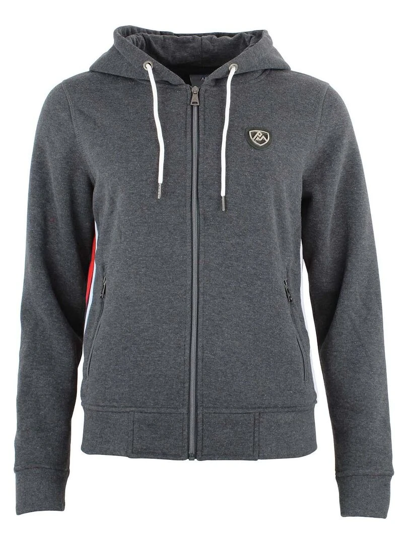 Sweat zippé à capuche femme ACHARLES Gris foncé