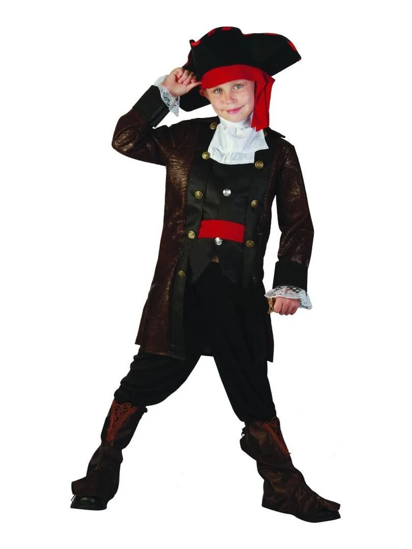 Déguisement Pirate Chef luxe enfant Noir Noir