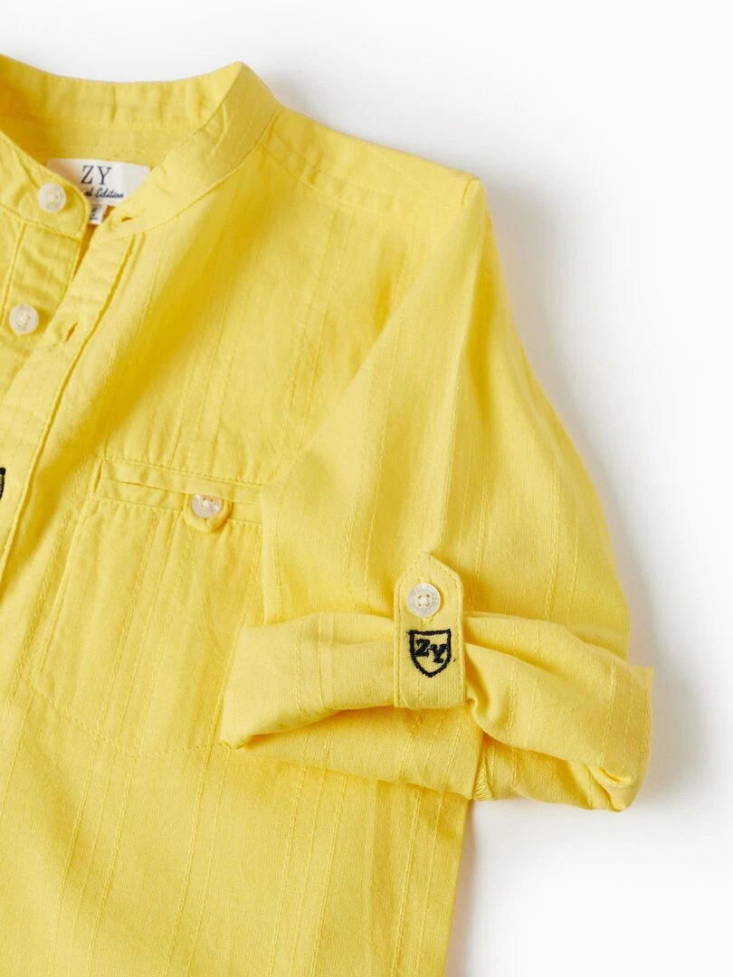 Chemise à manches longues en coton pour garçon 'Special Days' manches longues CÉRÉMONIE   Jaune foncé