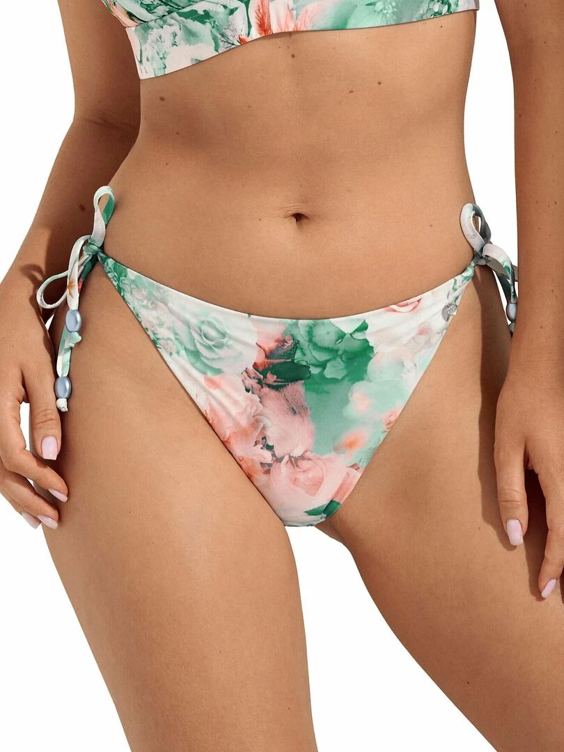 Bas maillot slip de bain taille basse à nouettes Japan Vert