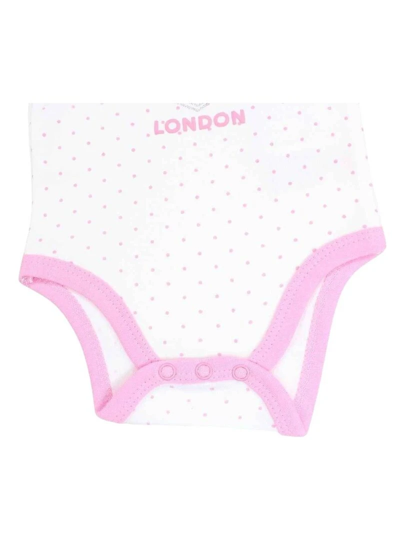 Lee Cooper   Lot de 2 bodys bébé fille en coton   Blanc