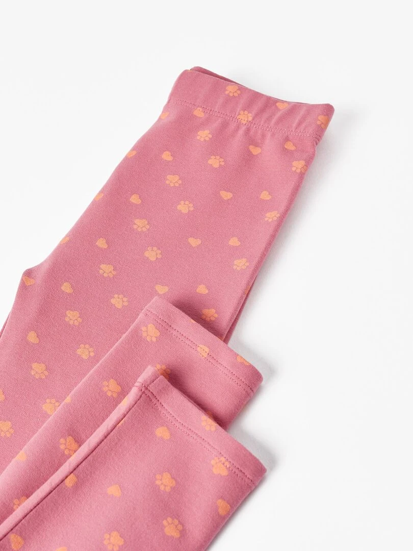 Leggings en coton pour fille 'Hearts & Paws' GREAT GOALS GREAT WORLD Rose foncé