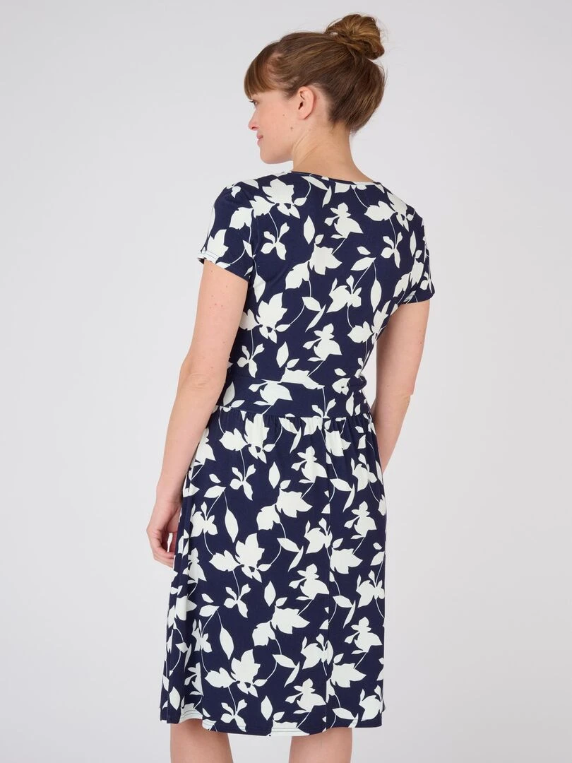 Robe effet cache coeur   Damart   Bleu marine