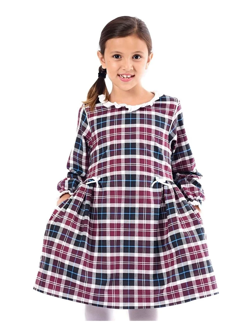 Robe Manches Longues Carrx Violet Bleu ANGELINA 'LA FAUTE A VOLTAIRE' Bleu Violet Blanc
