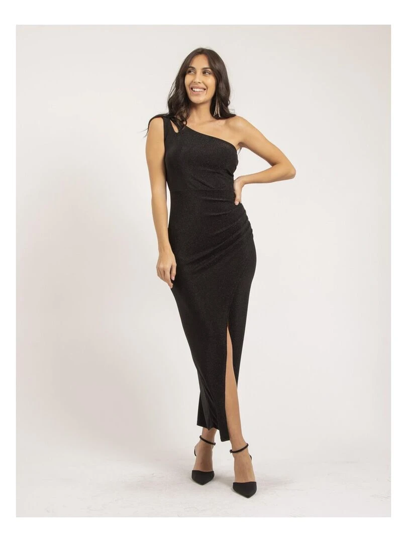 Robe longue paillettes IPOLINA   Noir