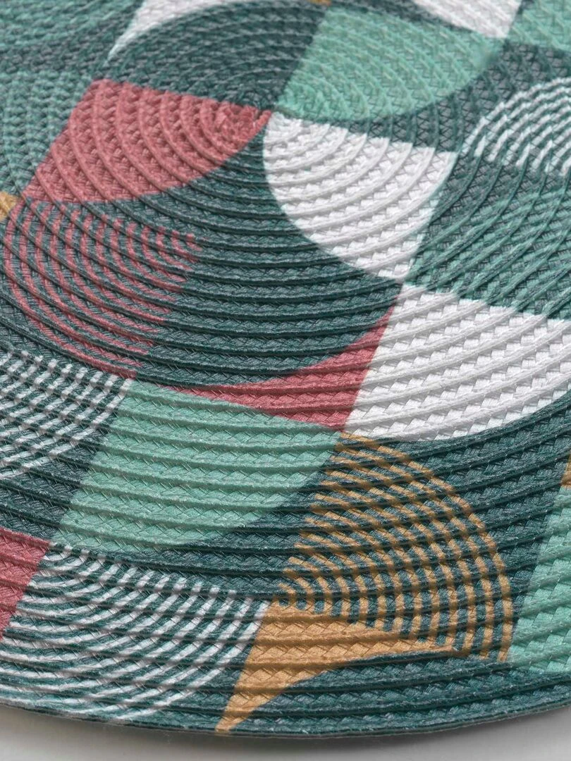 Set de table rond Geo rythmo Multicolore