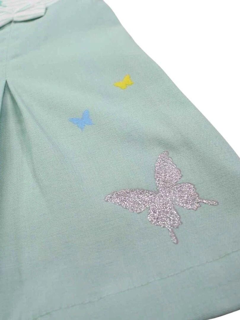 Lee Cooper   Robe fille imprimé logo en coton   Vert