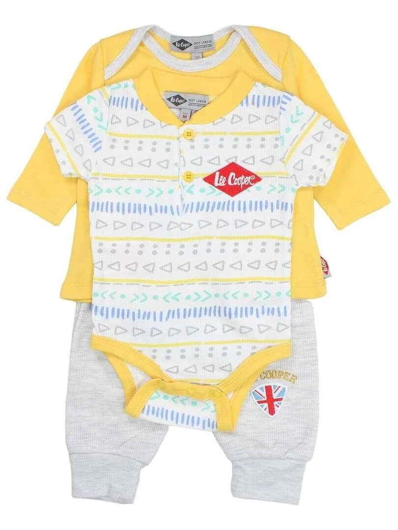 Lee Cooper Ensemble Body t shirt pantalon bébé garçon Imprimé Logo Jaune