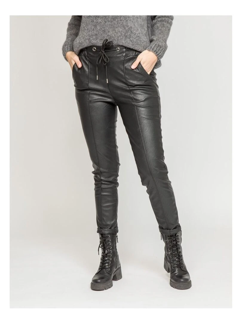 Pantalon similicuir ENIGMA Noir