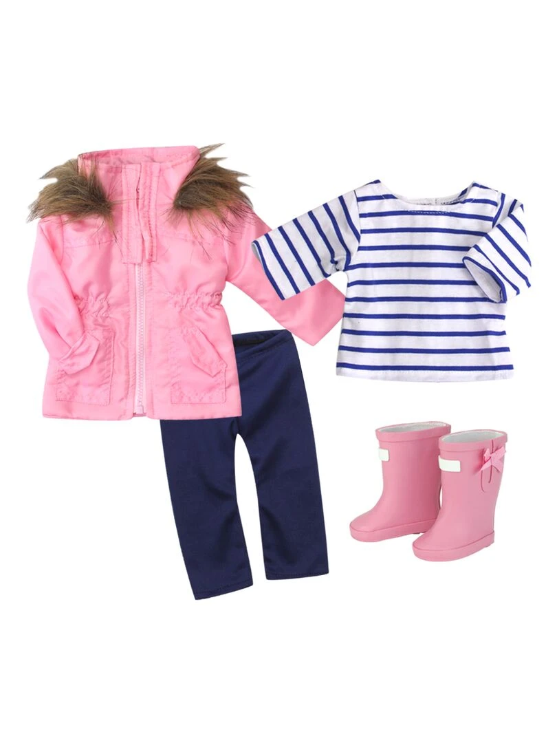 Sophia's   18" Poupee   Parka  Leggings  Stripe T & Wellies   Rose clair   N/A