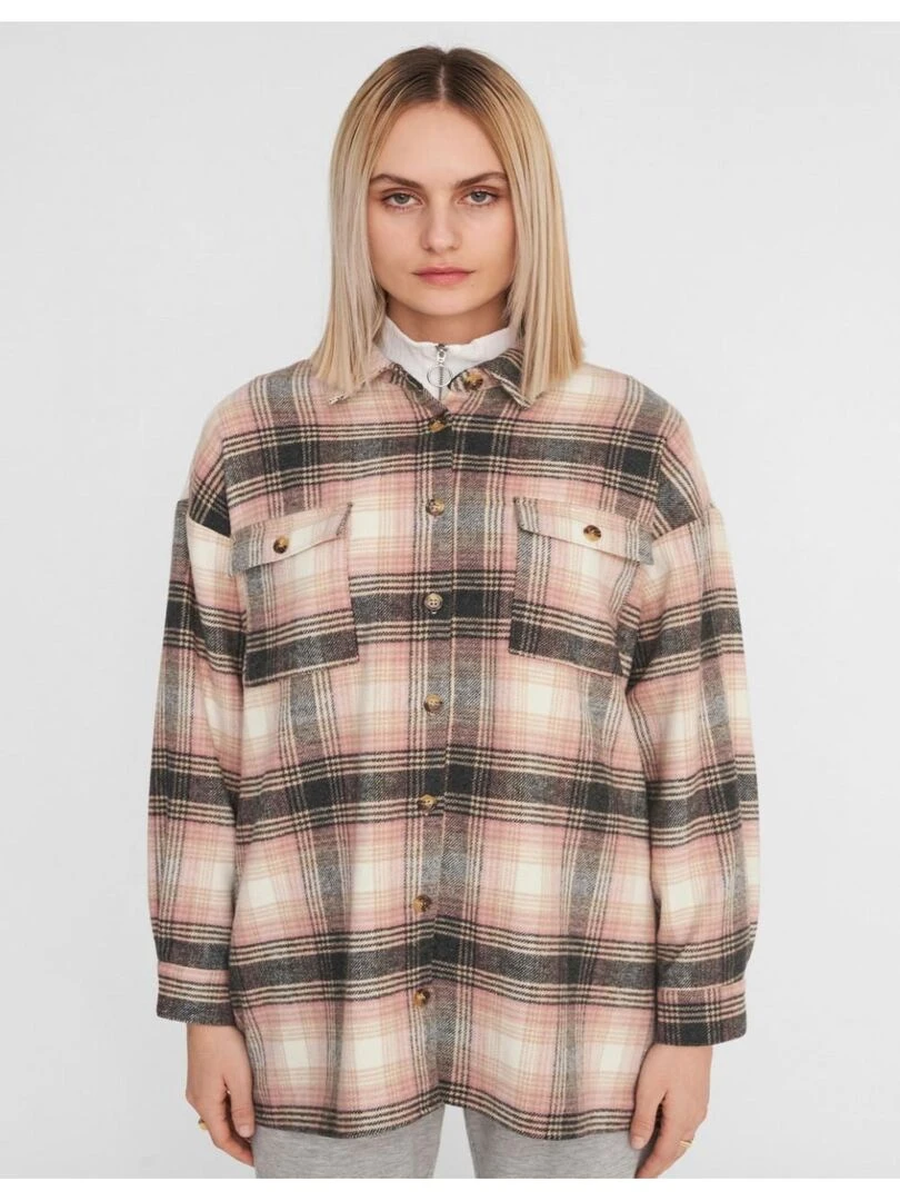Chemise en flanelle Noisy May   Rose