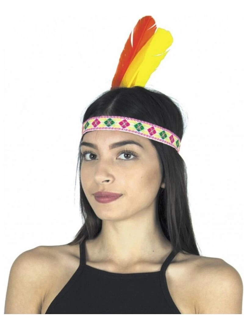Bandeau Indien 2 plumes Accessoire Multicolore