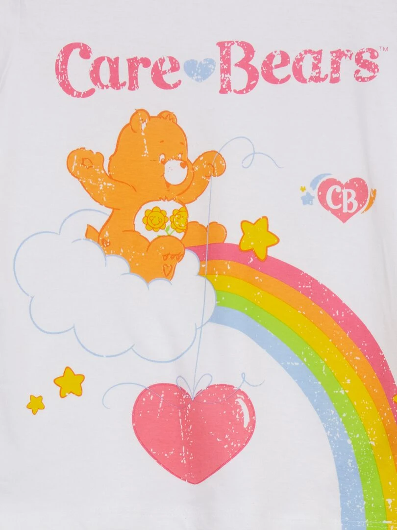 Ensemble pyjama 'Bisounours' t shirt + pantalon 2 pièces Blanc/gris