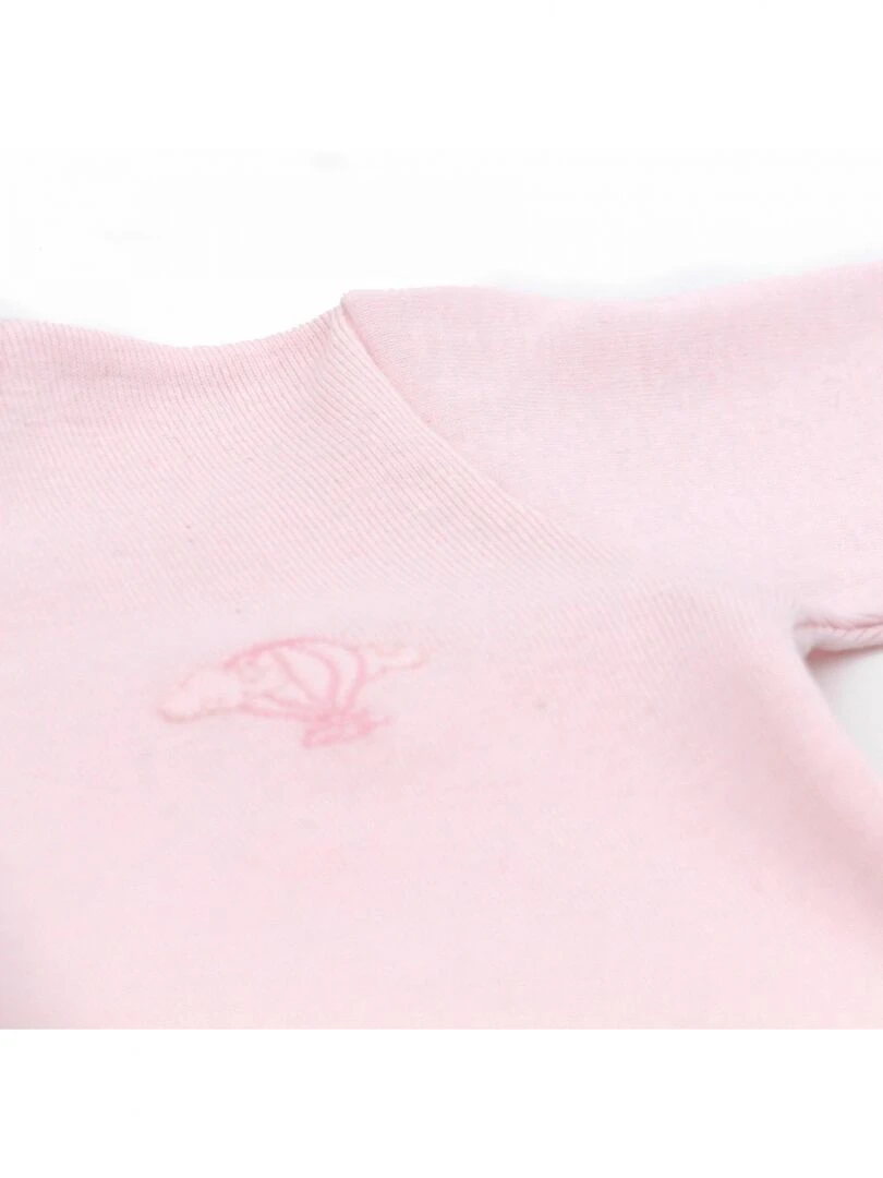 Pyjama été léger   100% coton biologique   1 à 6 mois   Rose clair