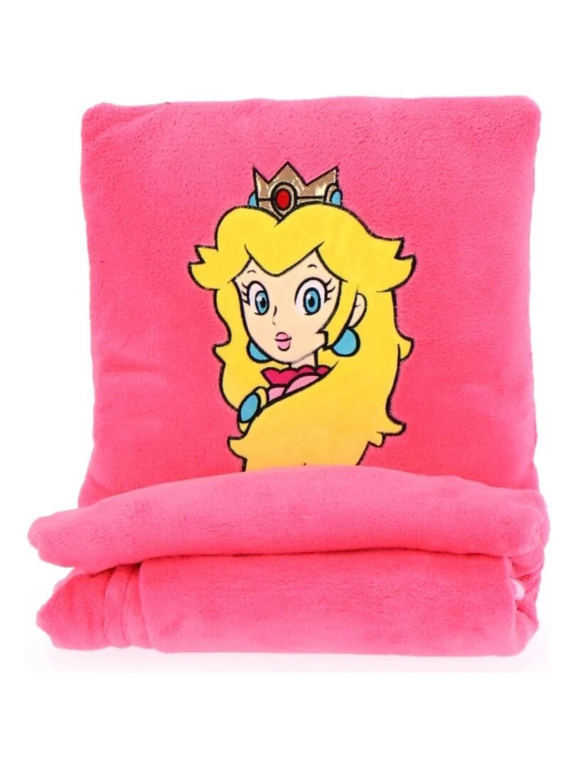 Coussin Plaid Polaire Super Mario Peach 100% Polyester Rose