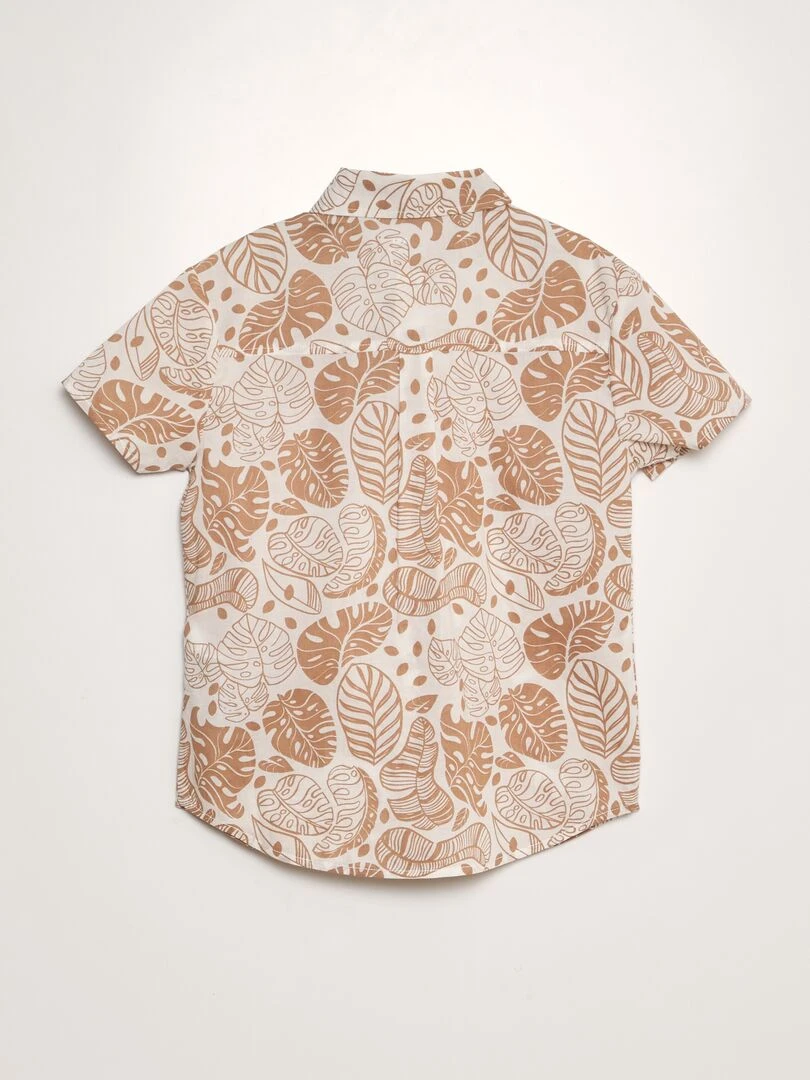 Chemise à manches courtes avec imprimé   Beige