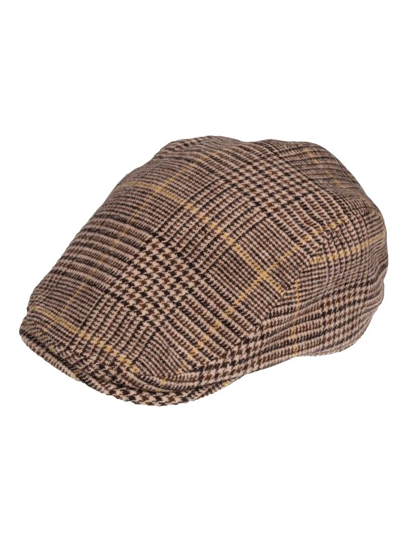 Casquette Homme à Carreaux Marron Marron
