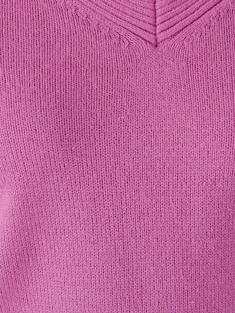 Pull col "V" maille jersey   Damart   Mauve