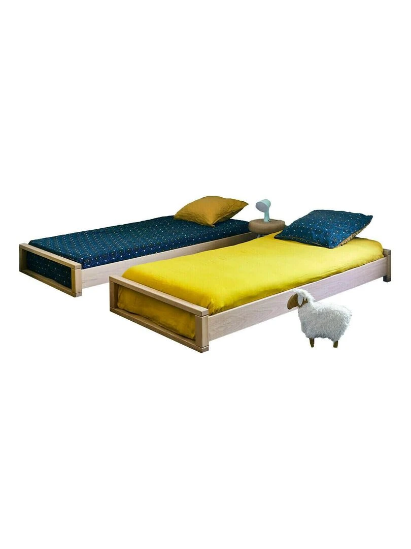 Pack lit gigogne avec matelas Poka   AKITEN RETAIL   Marron