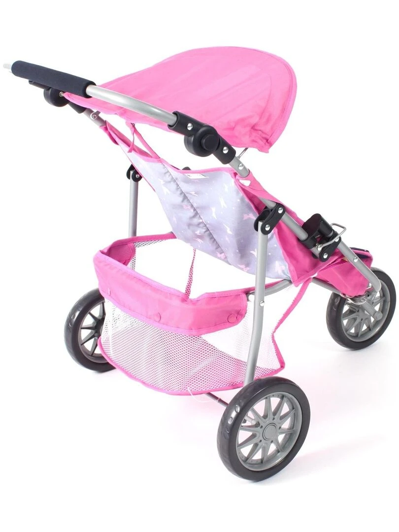 Poussette Jogger 3 roues pour poupées jumelles jean rose   N/A