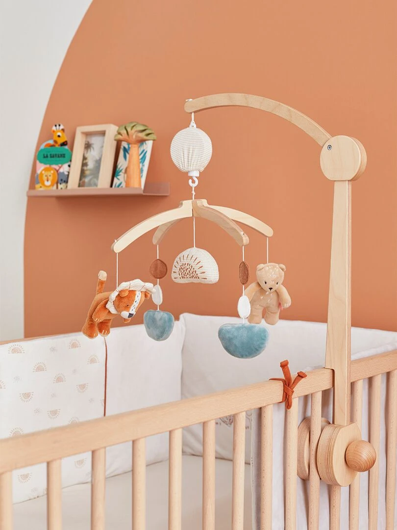 Mobile musical Babou & Kendi en bois   Beige