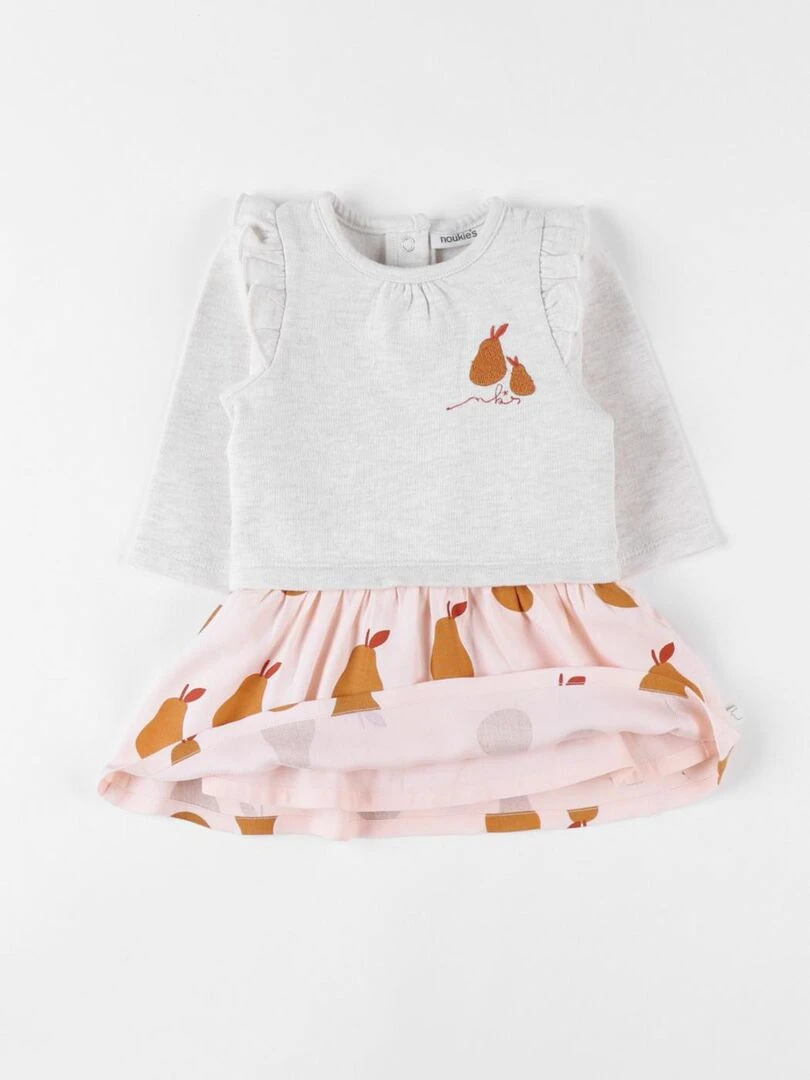 Robe bi matière poires clair/caramel Noukie's Beige