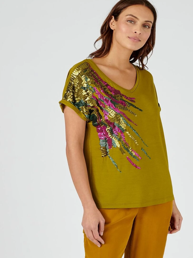 Tee shirt viscose stretch Lenzing(TM) EcoVero(TM)   Damart   Vert