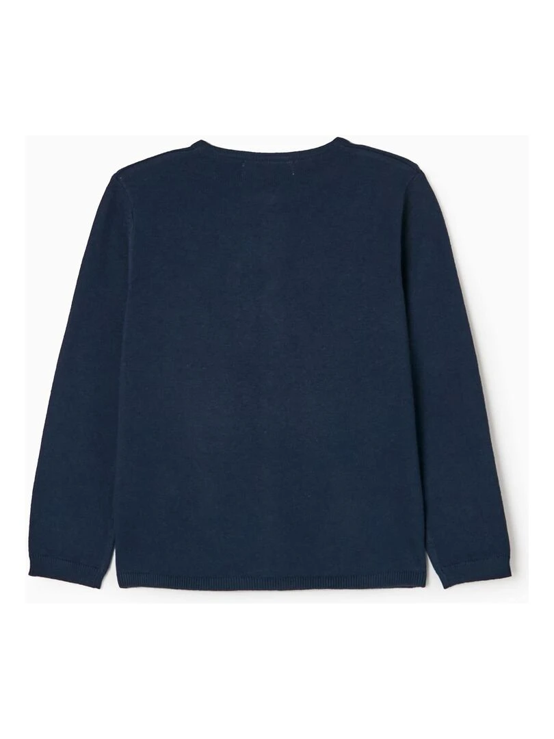 Gilet en Maille en Coton Fille LE CHALET Bleu foncé