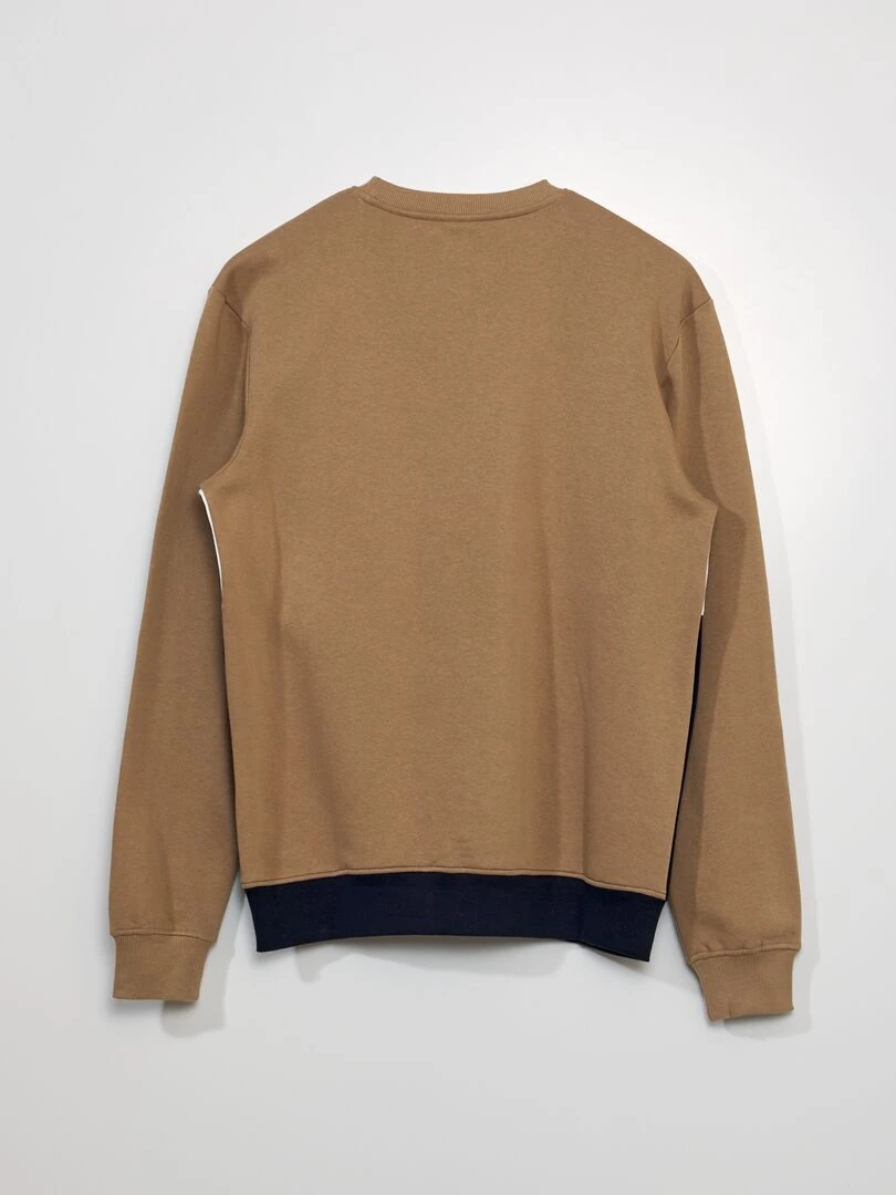 Sweat color block en molleton Beige/bleu/ blanc