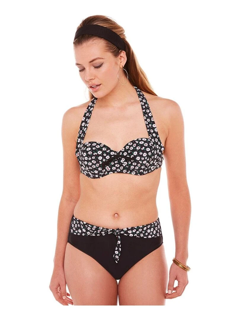 Haut de maillot à armatures PARADIS   Brigitte Bardot Bain   Noir