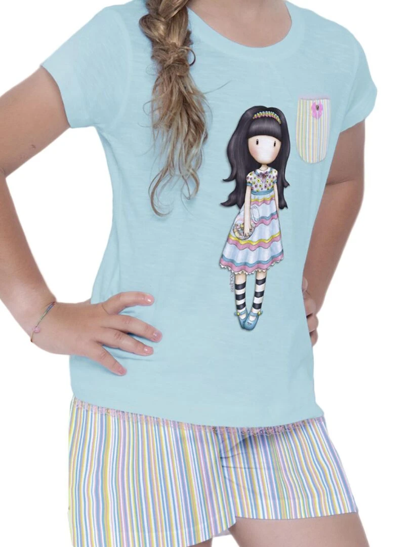 Pyjama short t shirt And All Things Nice Santoro bleu Bleu