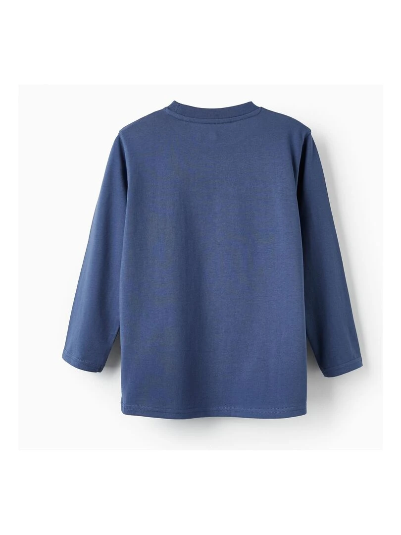 T shirt à manches longues pour garçon 'Being Green' manches longues Bleu foncé
