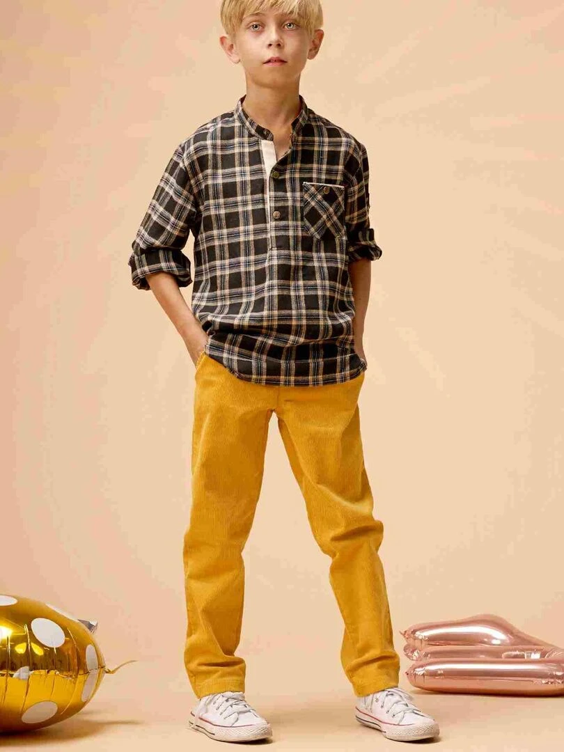 Pantalon Chino Garçon Velours Jaune SAINCLAIR 'LA FAUTE A VOLTAIRE' Multicolore