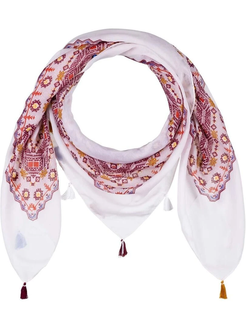 Foulard carré TexCoco Blanc