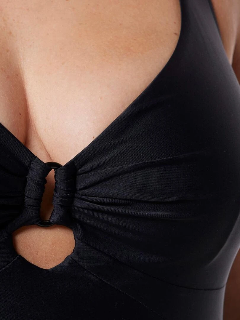 Maillot une pièce PORQUEROLLES   Brigitte Bardot Bain   Noir
