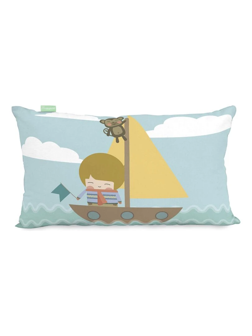 Housse de coussin World map "Happyfriday" Blanc